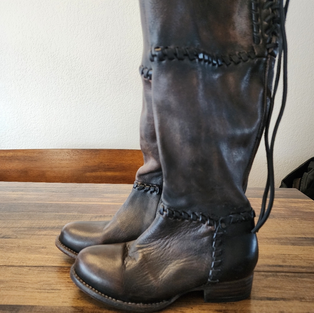 Freebird rascal Leather Side Zip Over Knee Boots Size 6 - Picture 12 of 12